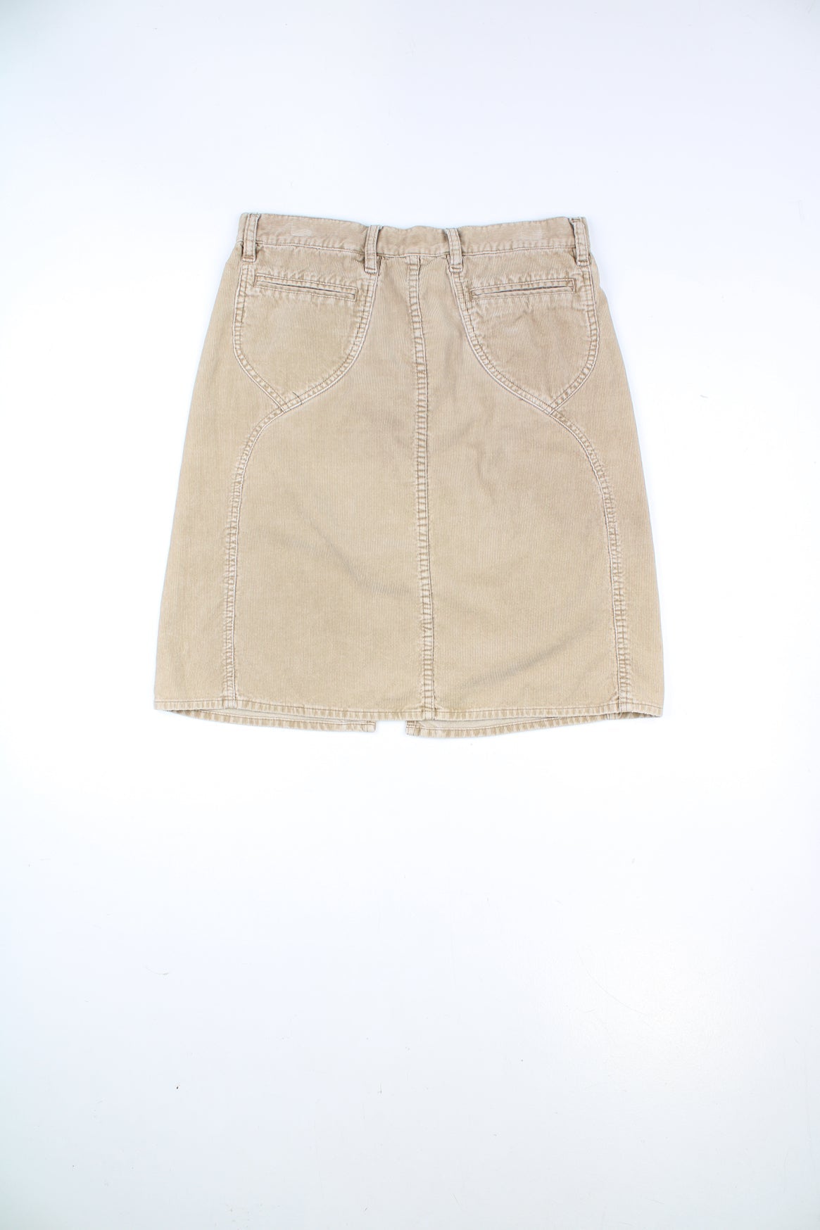 FCUK corduroy skirt in tan with split in the front