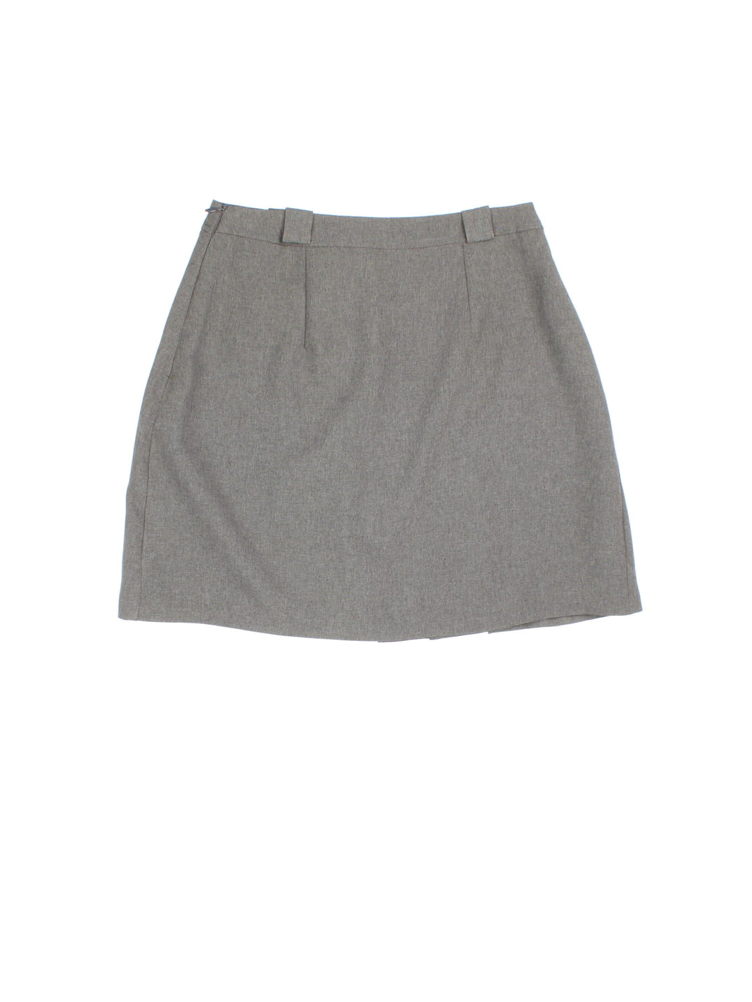 Y2K pleated mini skirt in grey with belt loops and zip closure by Madonna.