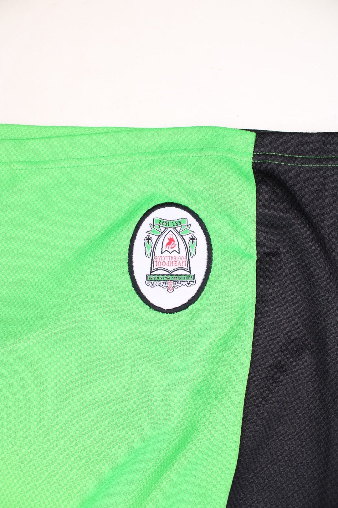 1997-98 Liverpool Reebok Goalkeeper shorts in green and black. Features embroidered logo and badge on the leg.