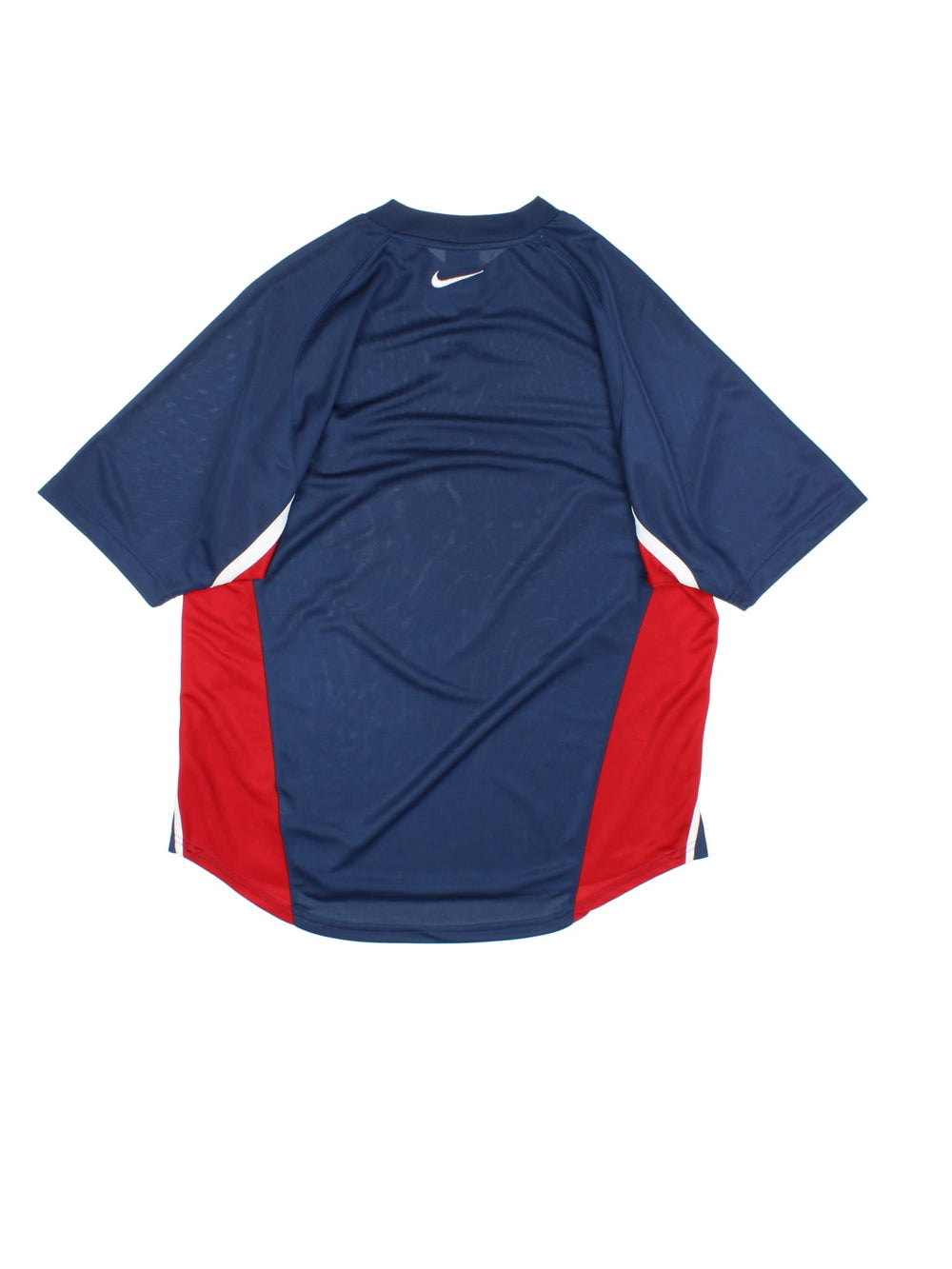 Vintage Y2K Nike Training Top in a blue, red and white colourway with the swoosh logo embroidered on the front and back.