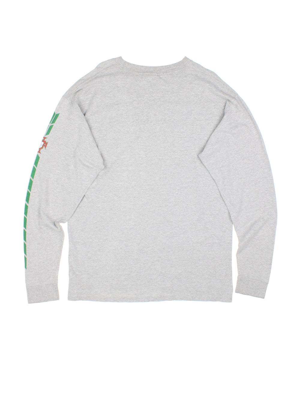 Y2K Nike Portugal Football Longsleeve T-Shirt in a grey colourway with the spell out and logo printed on the front and down the left sleeve.