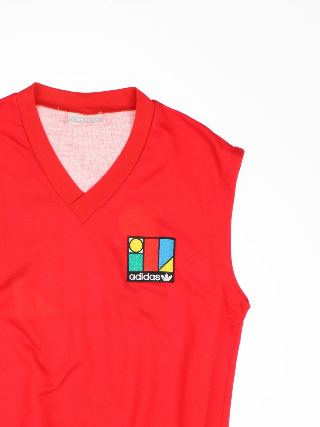 Vintage 80's Adidas Ivan Lendl Court Vest in a red colourway with the logo and graphic embroidered on the front and printed on the back.