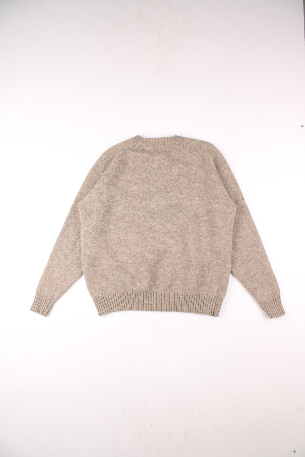 Kappa wool knit jumper in a tan colourway with a small logo embroidered on the chest.