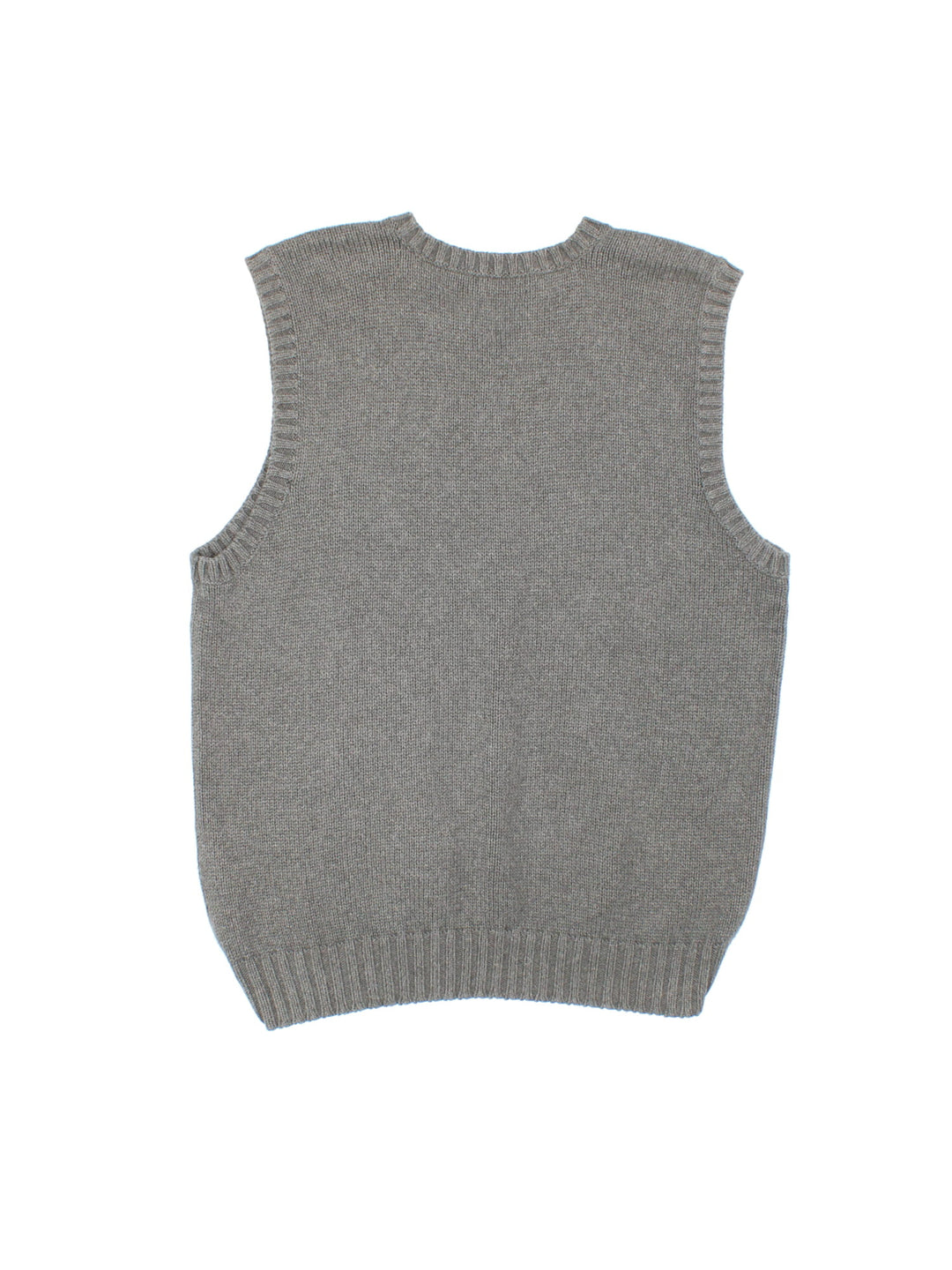 Vintage Ralph Lauren vest in a grey colourway, with a v neck and small Ralph Lauren logo embroidered on the front. 