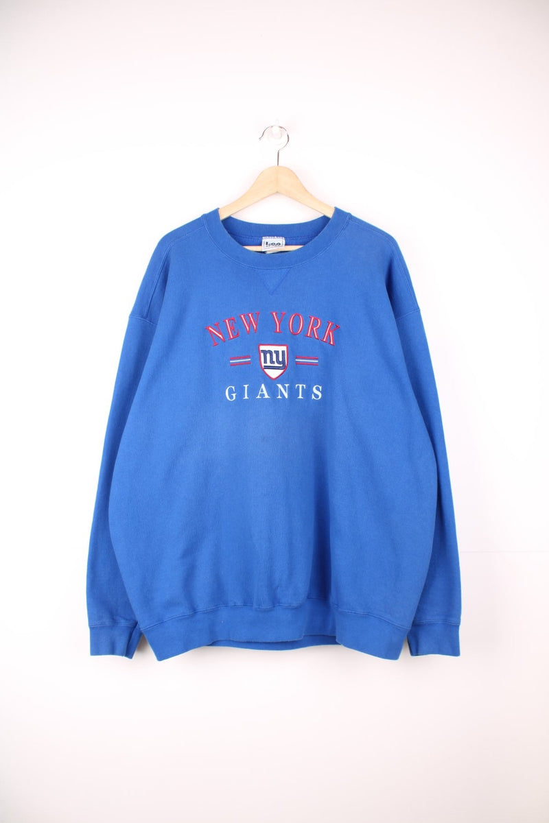 New York Giants spellout sweatshirt in blue. 