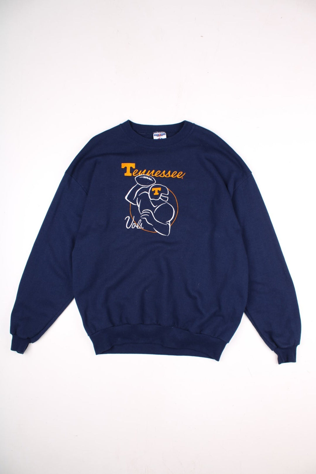 Vintage Tennesse Titans Sweatshirt in a navy blue colourway with the Titans logo embroidered on the front.