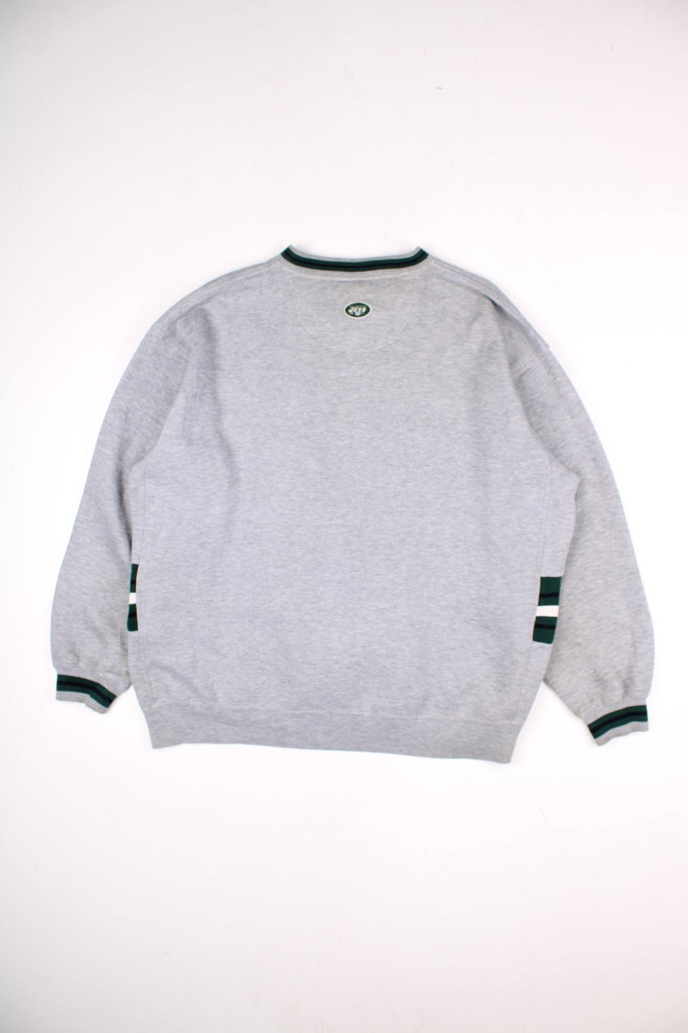 Vintage 90s Lee Sport Sweatshirt in a grey colourway. The sweatshirt has a large logo embroidered on the front, elasticated side panels and a contrast colour collar.  