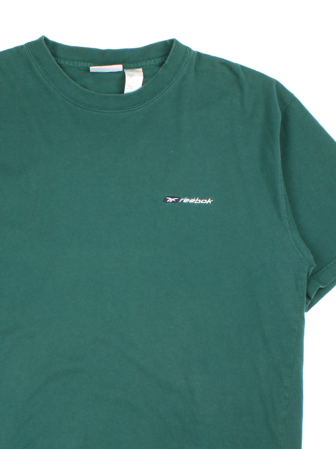 Vintage Reebok T-shirt in a green colourway, logo embroidered on front.