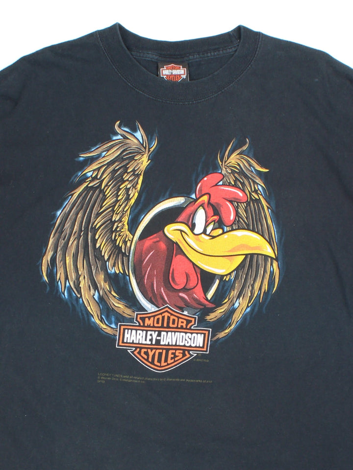 Vintage Harley-Davidson x Looney Toons T-shirt in a black colourway, logo printed on front and back.