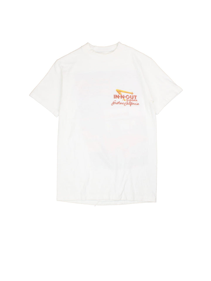 Vintage In-N-Out Southern California single stitch t-shirt in a white colourway, graphic printed on front and back.