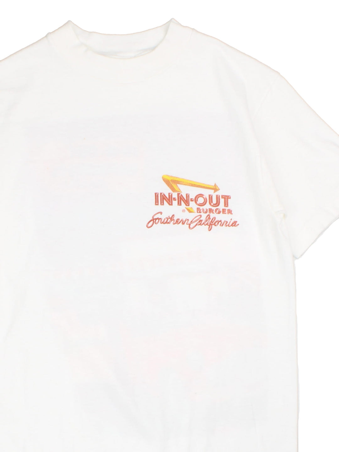 Vintage In-N-Out Southern California single stitch t-shirt in a white colourway, graphic printed on front and back.