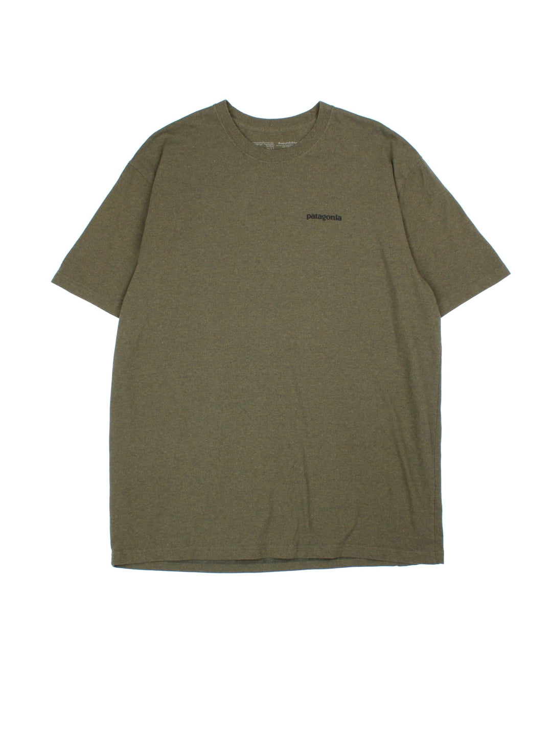 Patagonia Logo T-Shirt in a green colourway with the logo printed on the front and back.