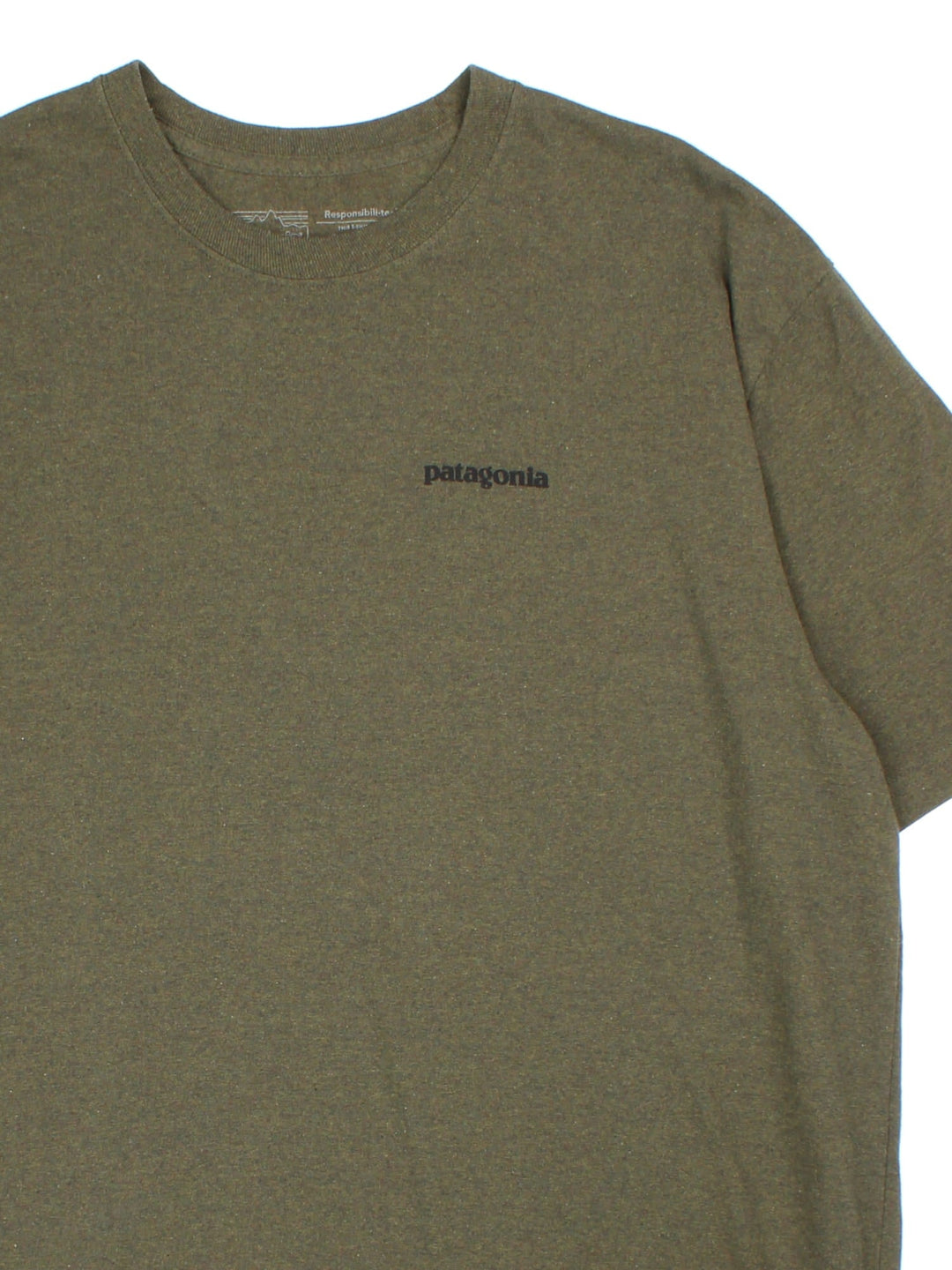 Patagonia Logo T-Shirt in a green colourway with the logo printed on the front and back.