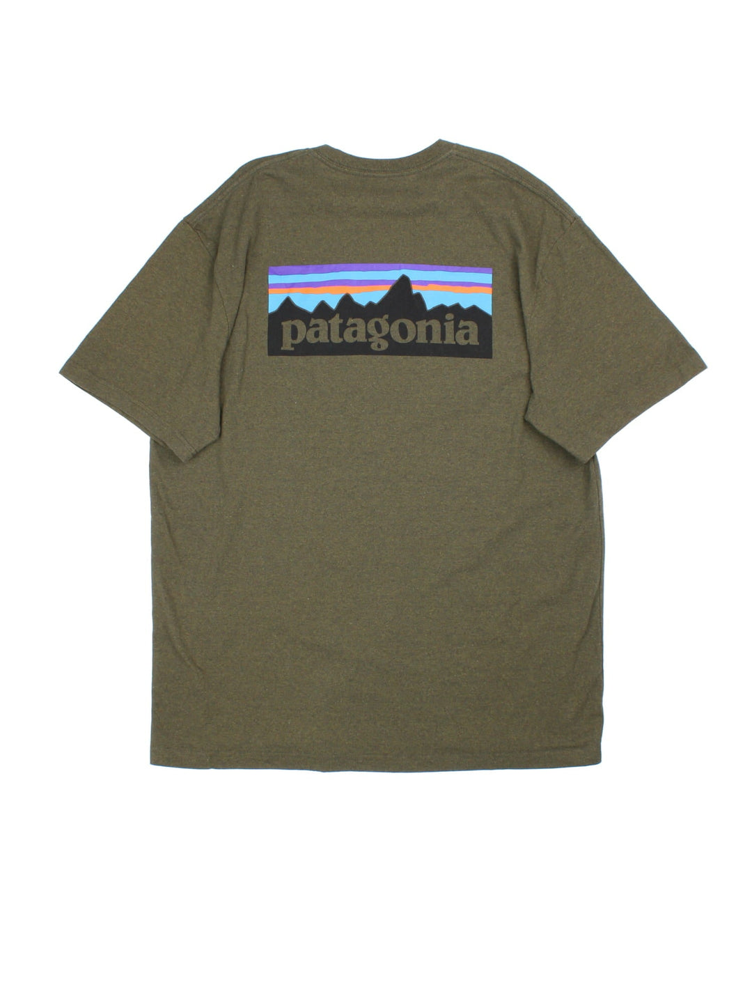 Patagonia Logo T-Shirt in a green colourway with the logo printed on the front and back.