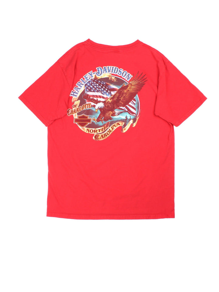 Harley-Davidson Graphic T-Shirt in a red colourway with brand name across the chest and large graphic on the back..