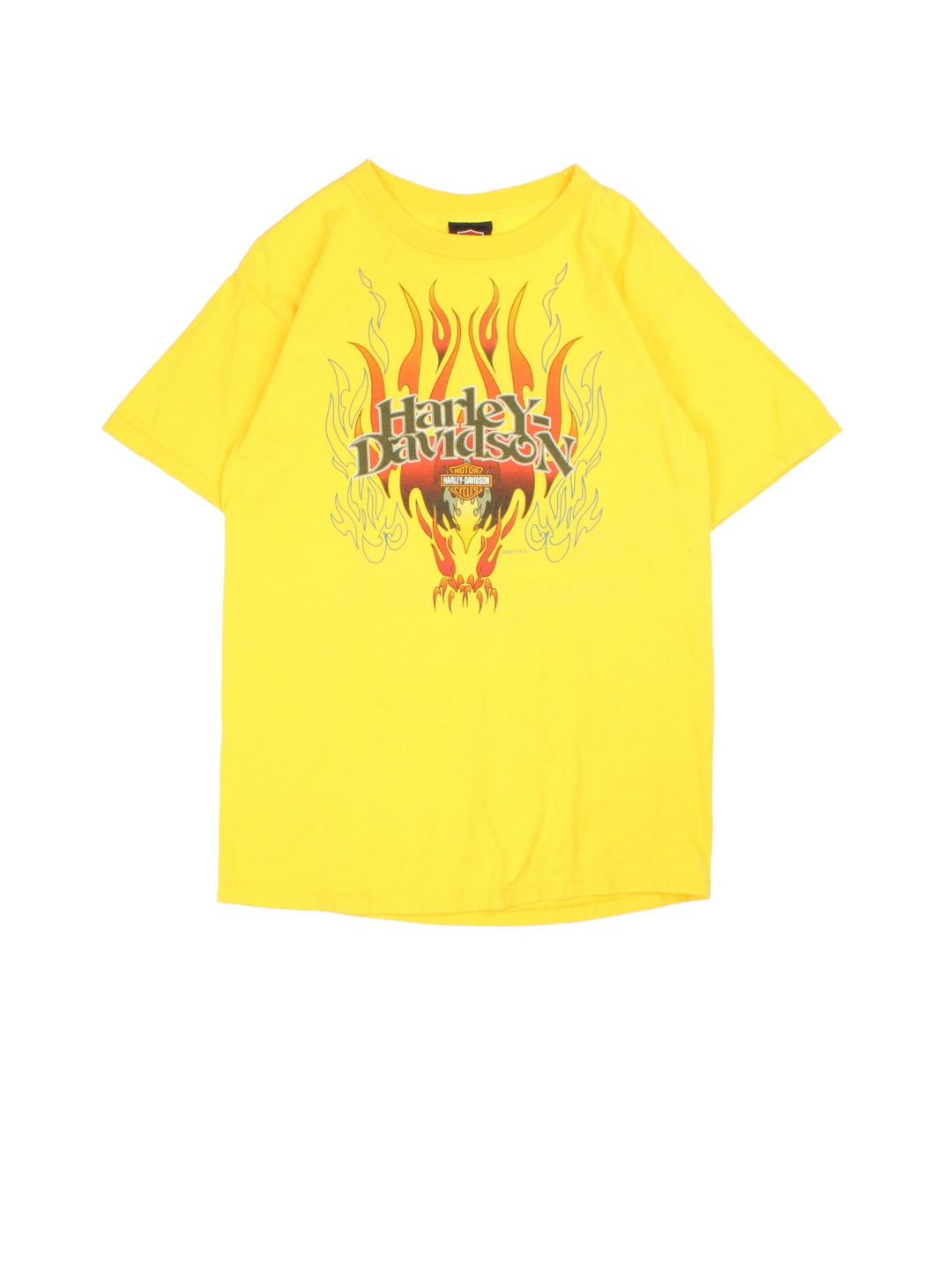 Harley-Davidson Graphic T-Shirt in a yellow colourway with large graphic on the front and back.