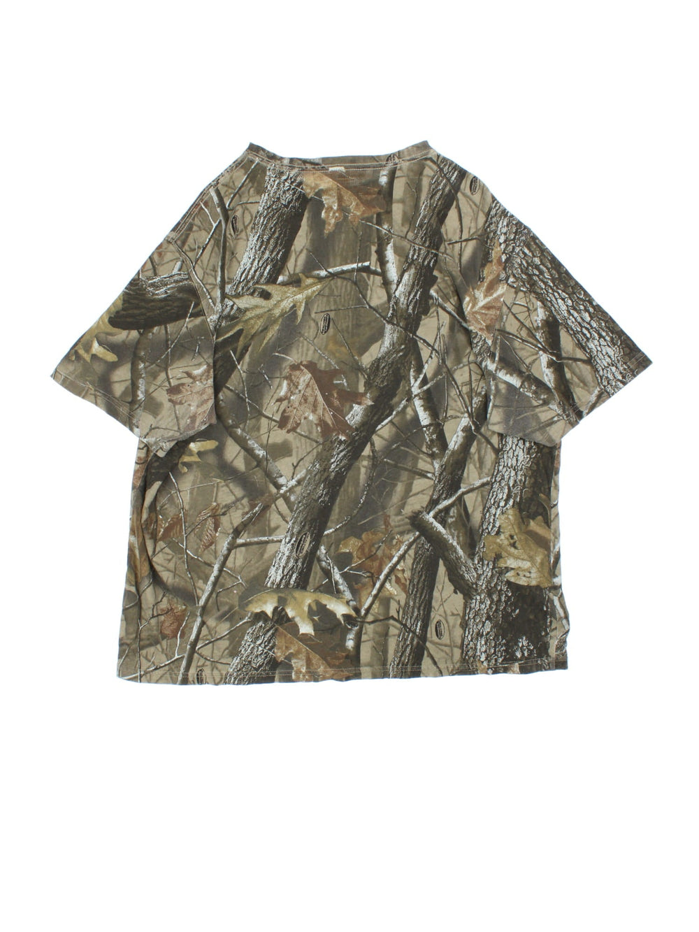 Vintage RealTree Camo T-Shirt in a green colourway with camo print and pocket on the front.