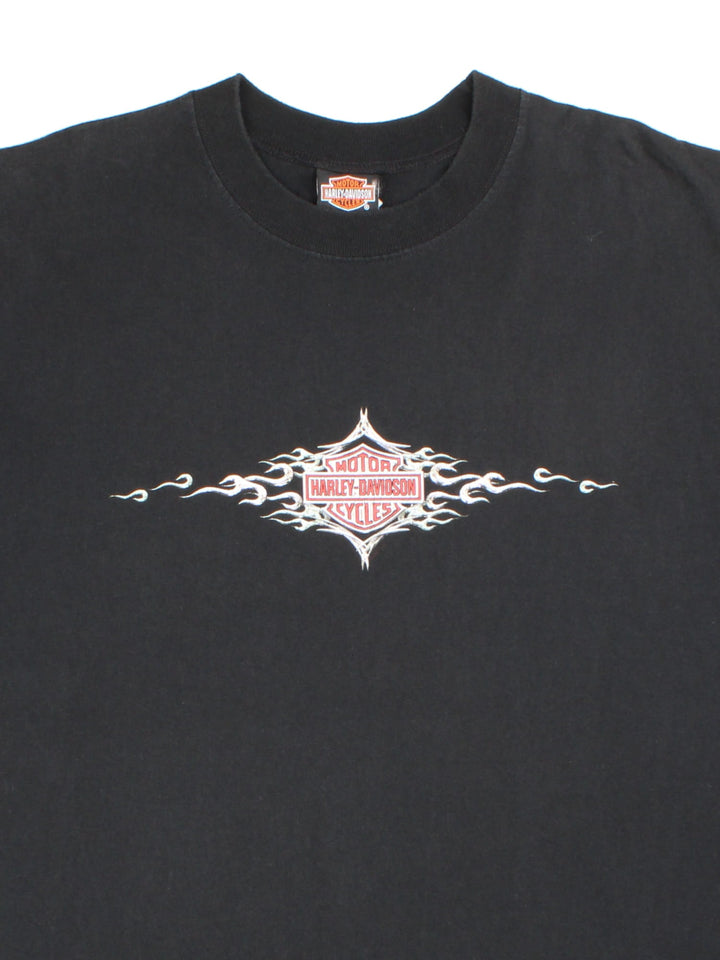 Harley-Davidson Graphic Vest in a black colourway with small graphic on the front and large graphic on the back.