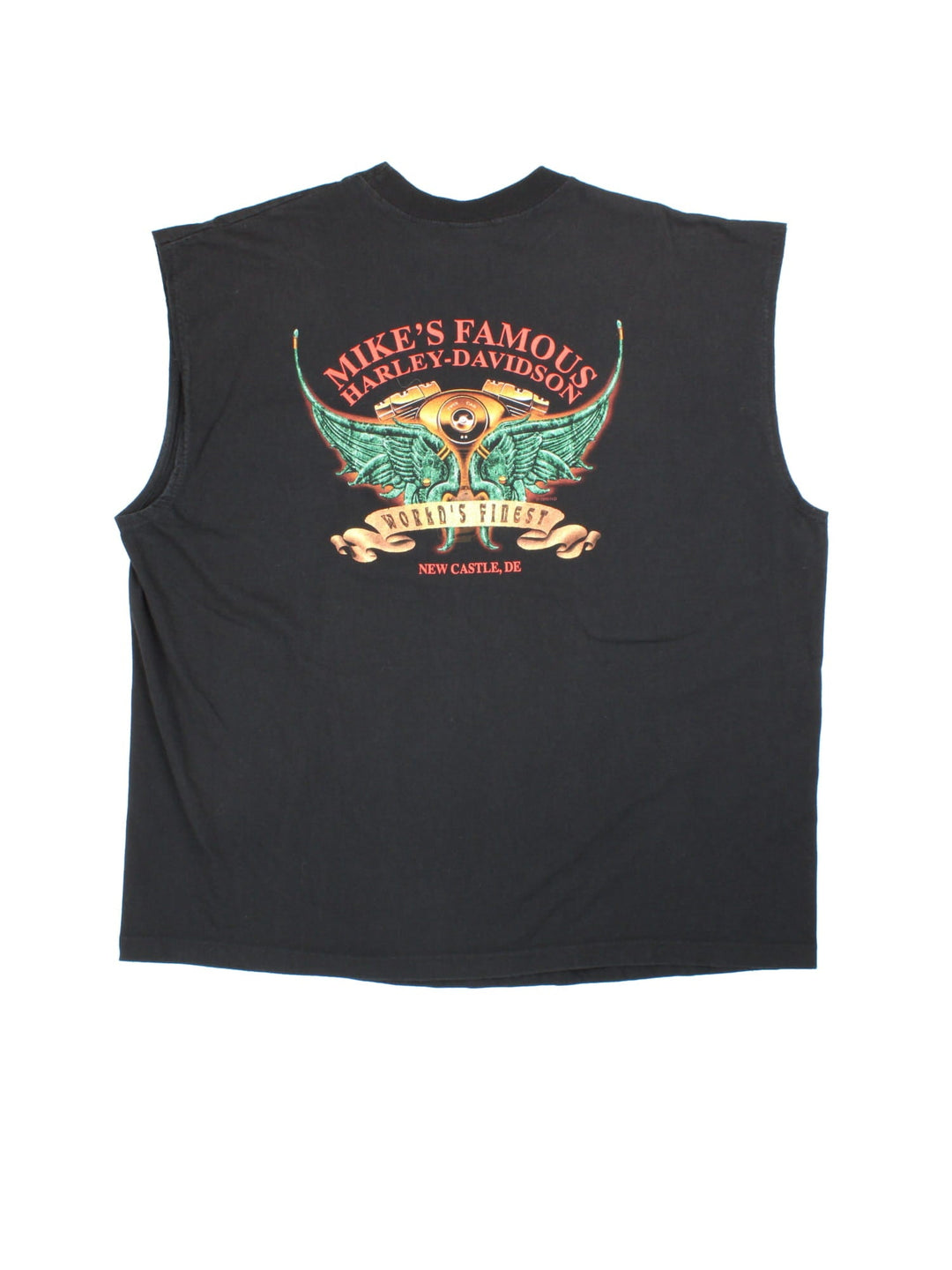 Harley-Davidson Graphic Vest in a black colourway with small graphic on the front and large graphic on the back.