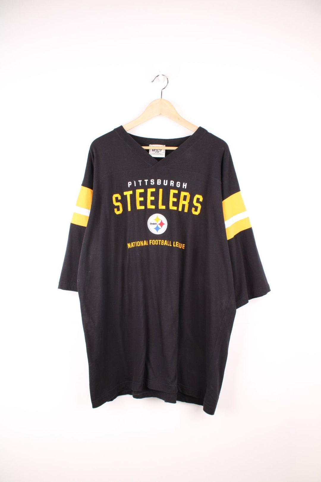 Lee Sport Pittsburgh Steelers tee in black with yellow spellout and sleeve accents. 