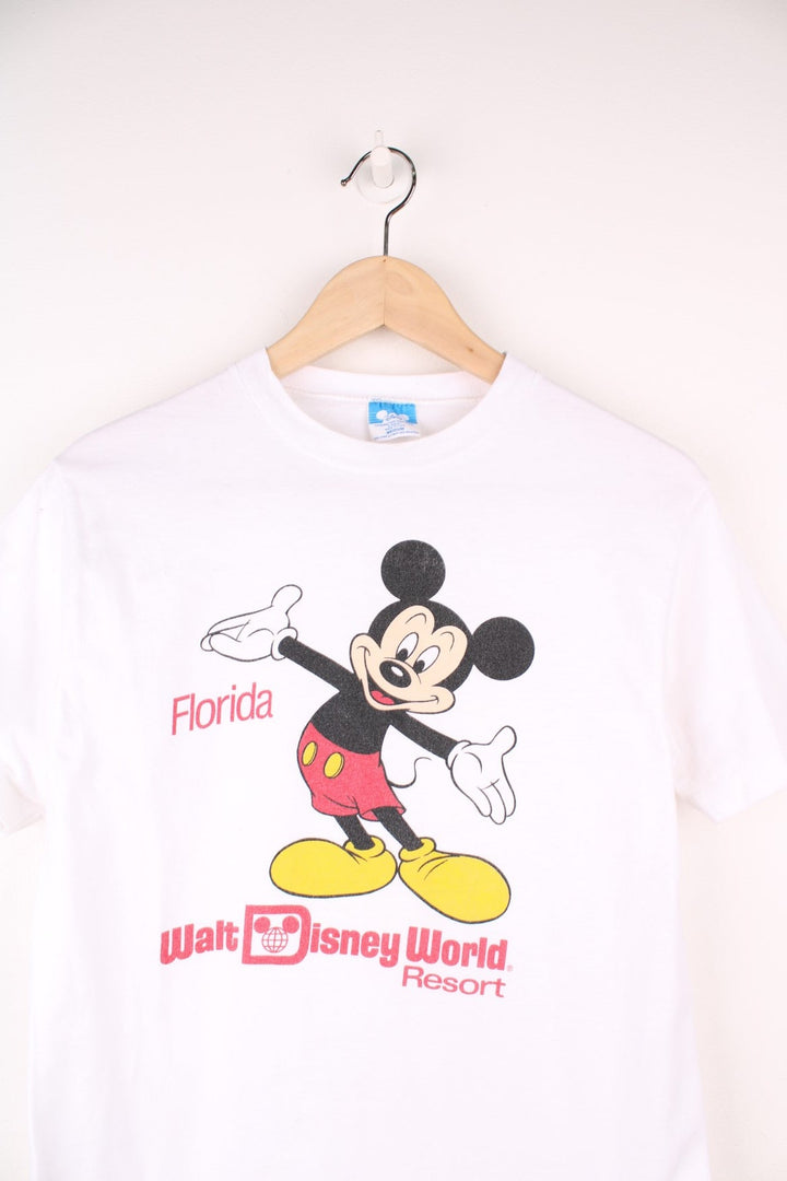 Walt Disney World Resort Florida tee in white with Mickey Mouse design. 