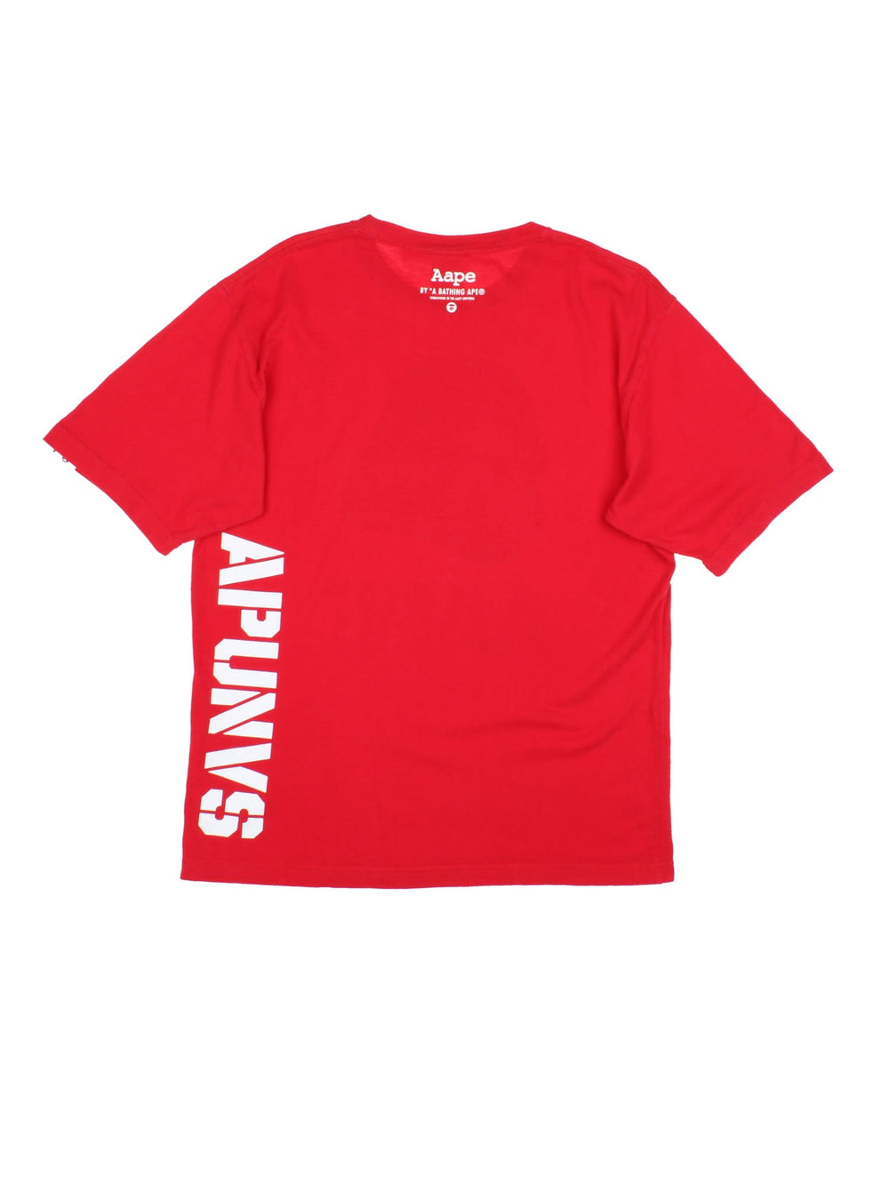 Bape Aape by A Bathing Ape T-Shirt in a red colourway with the logo graphic and spell out printed on the front and back.