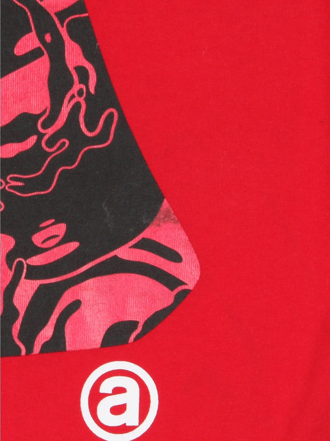 Bape Aape by A Bathing Ape T-Shirt in a red colourway with the logo graphic and spell out printed on the front and back.