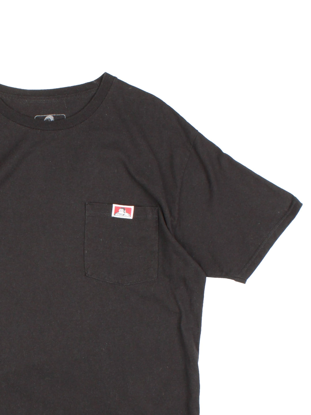 Ben Davis Pocket T-Shirt in a black colourway, has a chest pocket with the logo embroidered on the front.