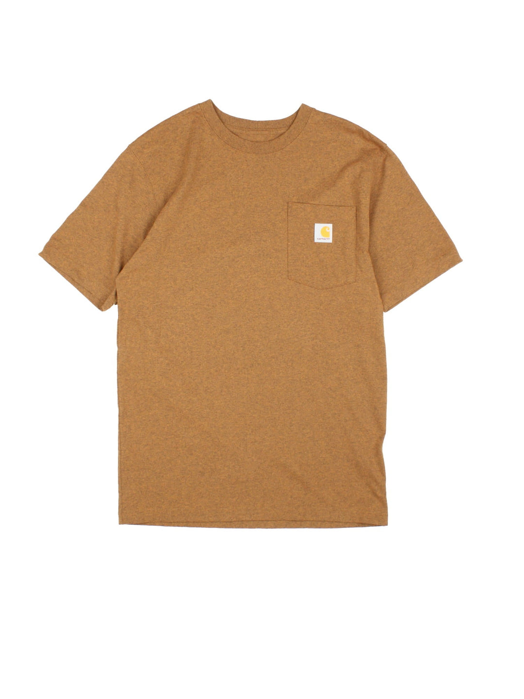 Carhartt Pocket T-Shirt in a brown colourway, has a chest pocket with the logo embroidered on the front.