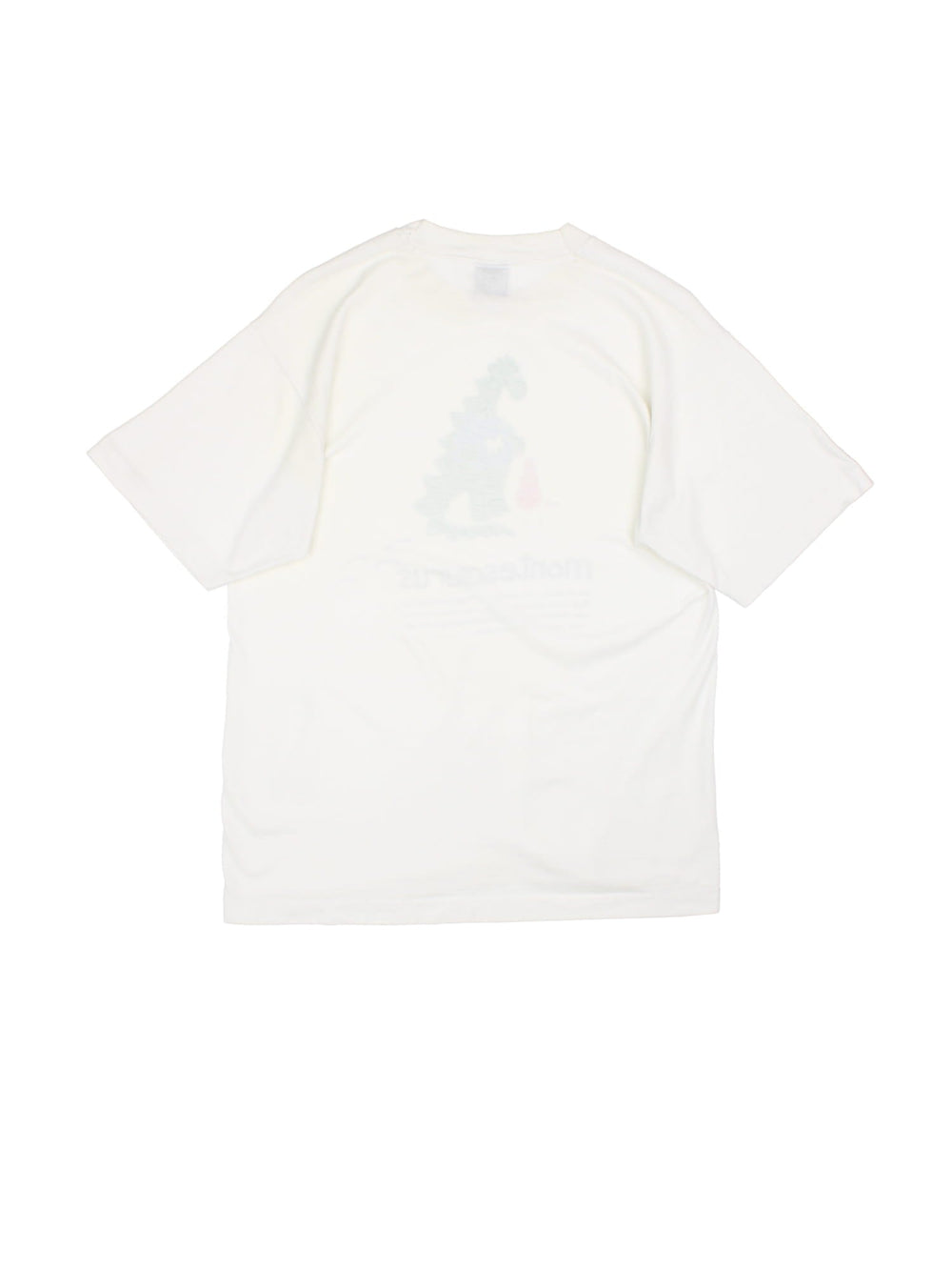 Vintage Montesaurus T-Shirt in white with graphic printed on the front.