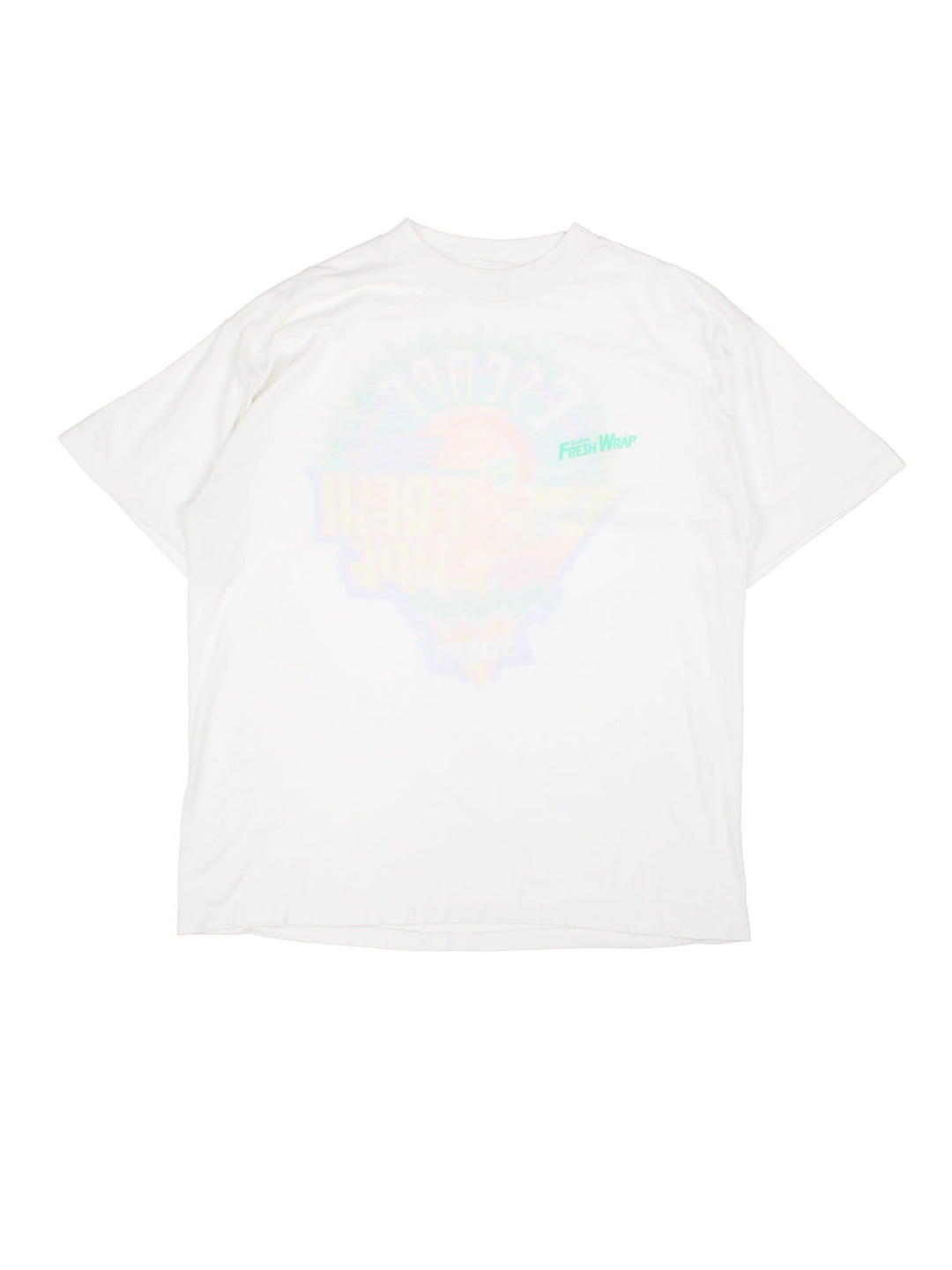 Vintage 1992 Salem Escape to the Fresh Side T-Shirt in white with graphic printed on the front and back.