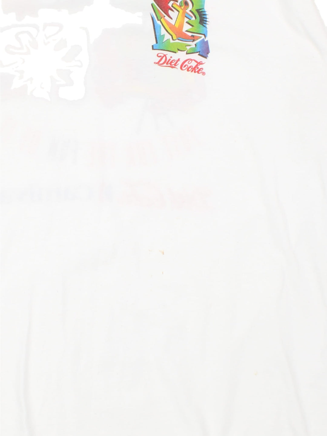 Vintage Diet Coke Carnival T-Shirt in white with graphic printed on the front and back.