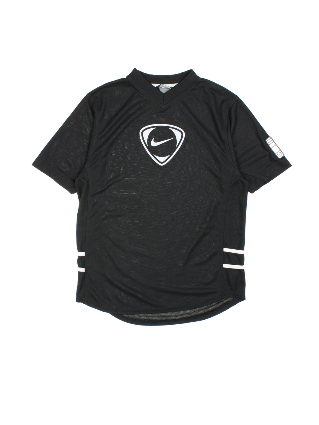 Nike Y2K Training T-Shirt in a black colourway with a mesh material. Large logo on front and small logo on sleeve.