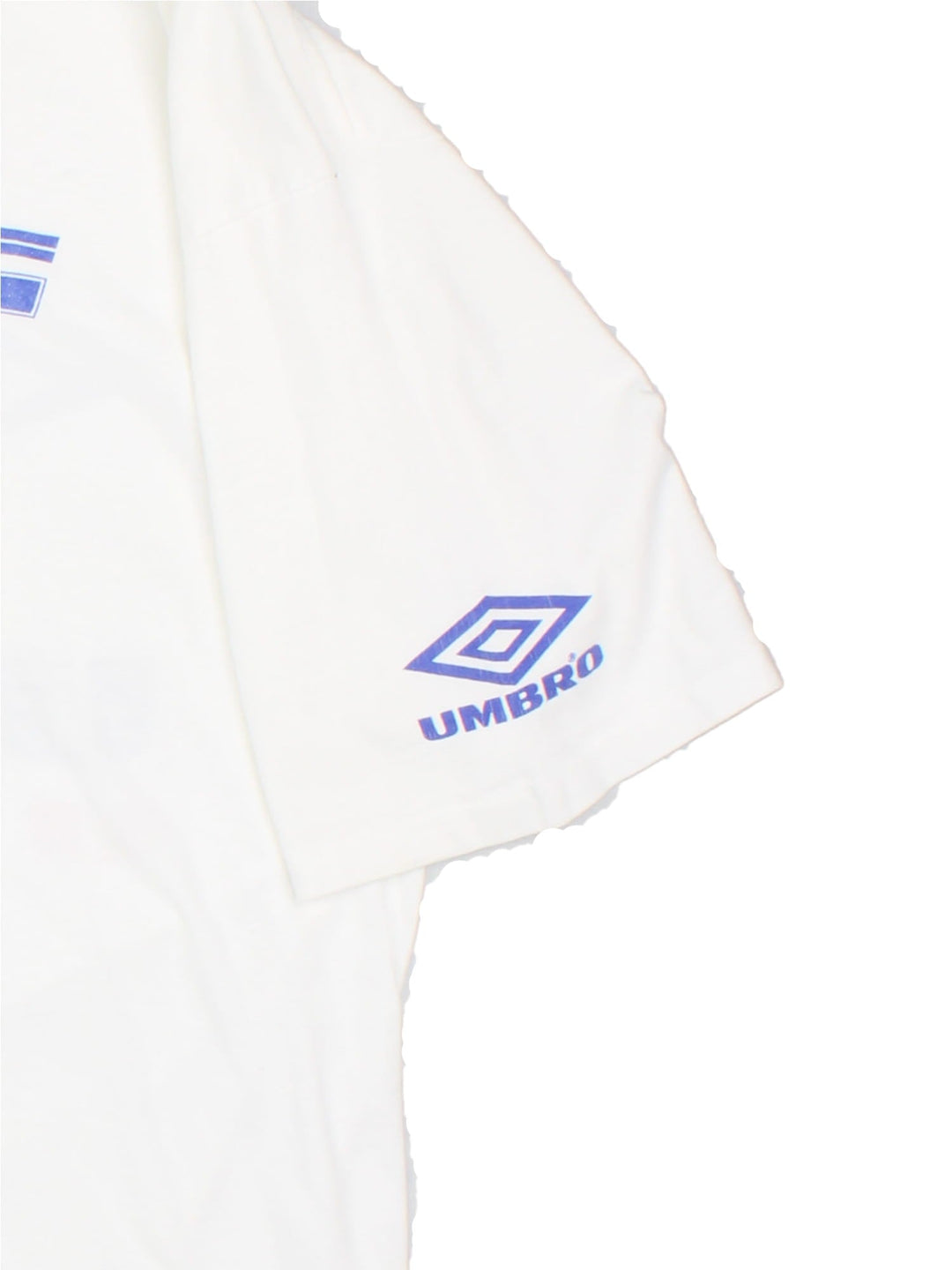 Vintage 1994 Umbro Bay Oaks Youth Soccer League T-Shirt in white with team graphic on the front and Umbro logo on the sleeve and back.