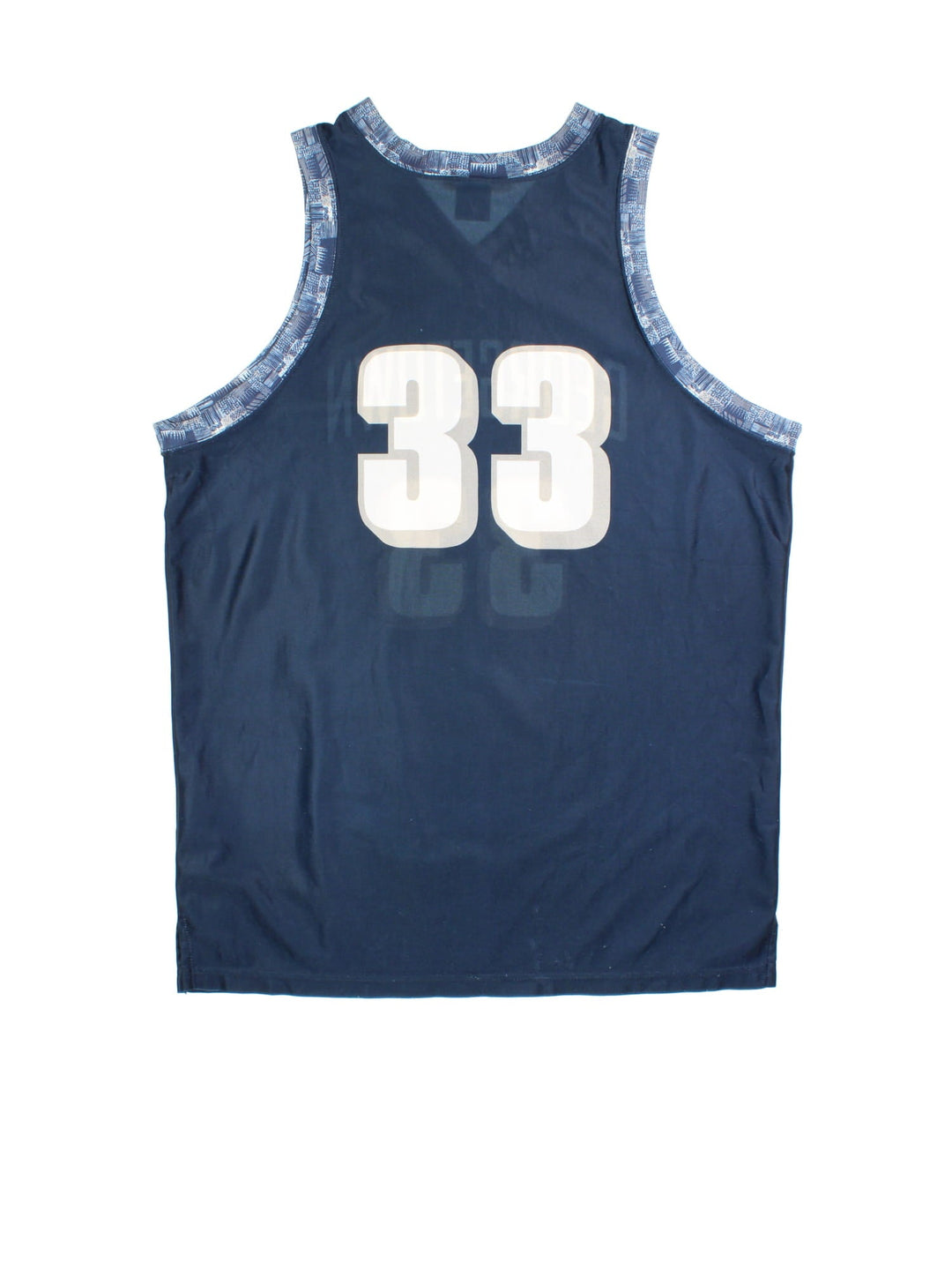 Georgetown Hoyas Nike Basketball Jersey in the blue home kit colourway, features team name across the front and traditional Patrick Ewings number #33.