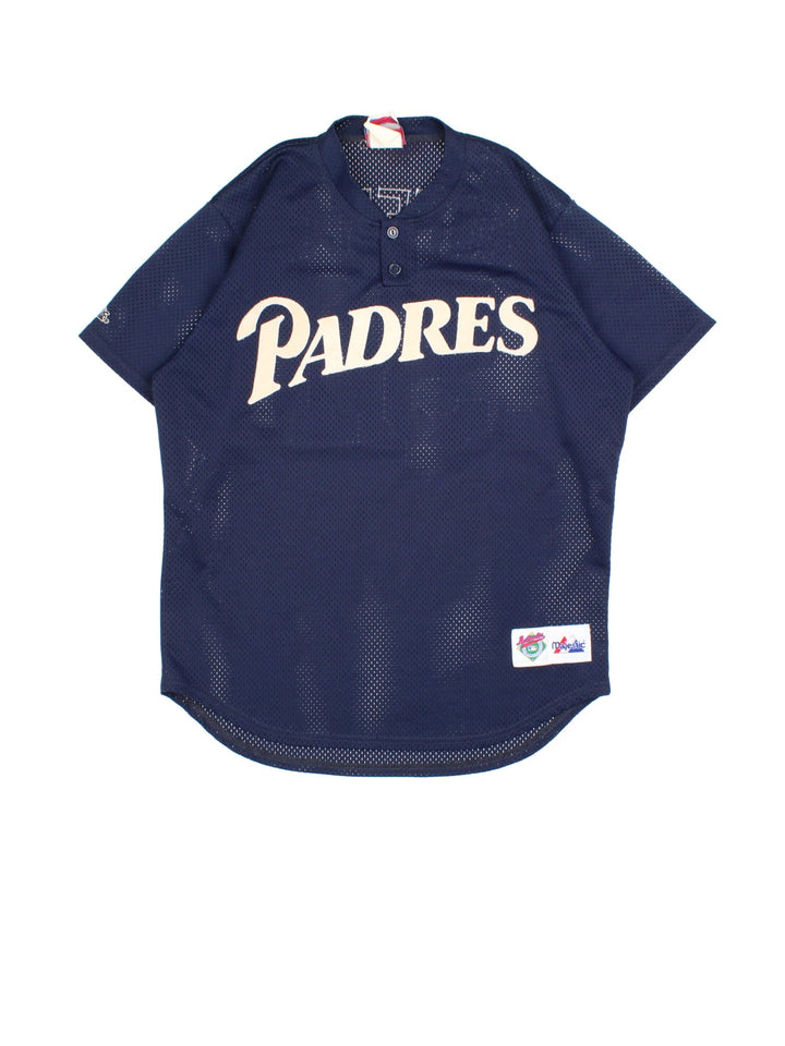 San Diego Padres Majestic Baseball Jersey in the blue colourway, features team name across the front and player name HOFFMAN and number #51 on the back.