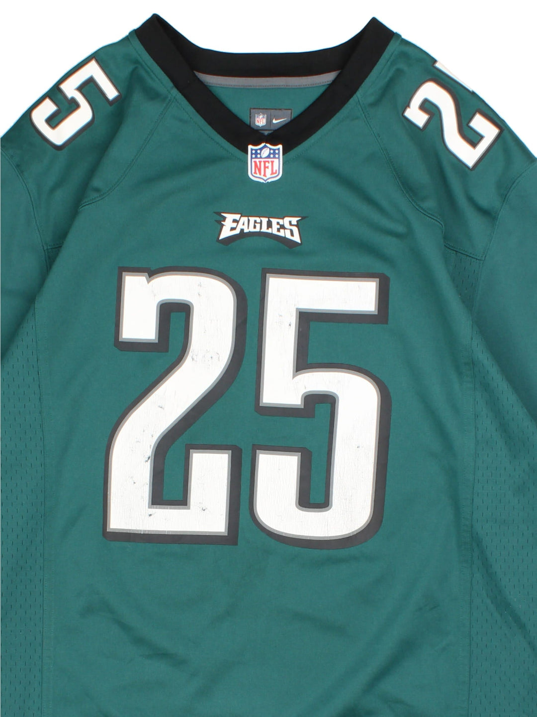 Philadelphia Eagles Nike NFL Jersey in the green home kit colourway, features logo on the sleeves and player name MCCOY and number #25 on the back.