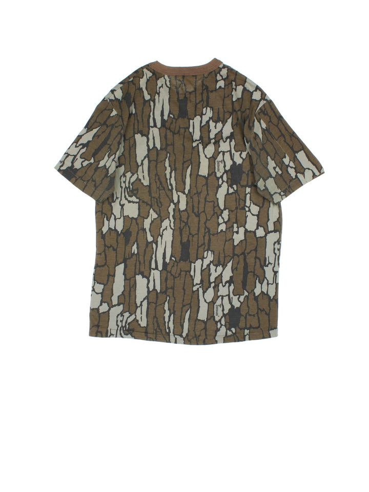 Vintage Camo T-Shirt in the green colourway with Trebark camo print and small pocket on the front.