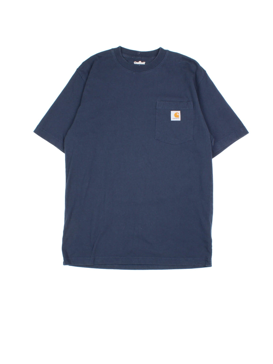 Carhartt T-Shirt in a blue colourway, features pocket on the front and small classic logo.