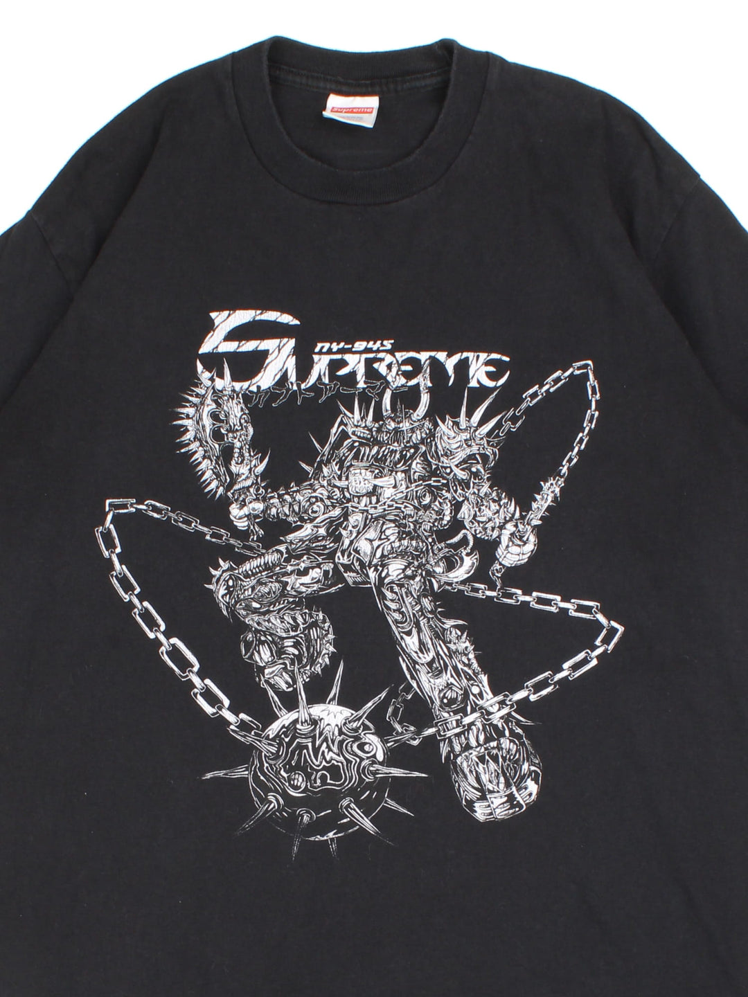 Supreme Spikes T-Shirt in a black colourway, features large spike graphic and logo on the front.