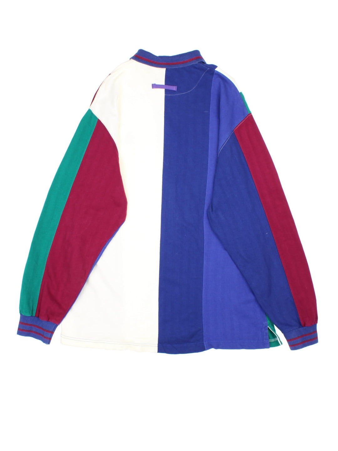 Ralph Lauren Long Sleeve Polo Shirt in a multicoloured colourway with striped pattern and vintage logo on the front.