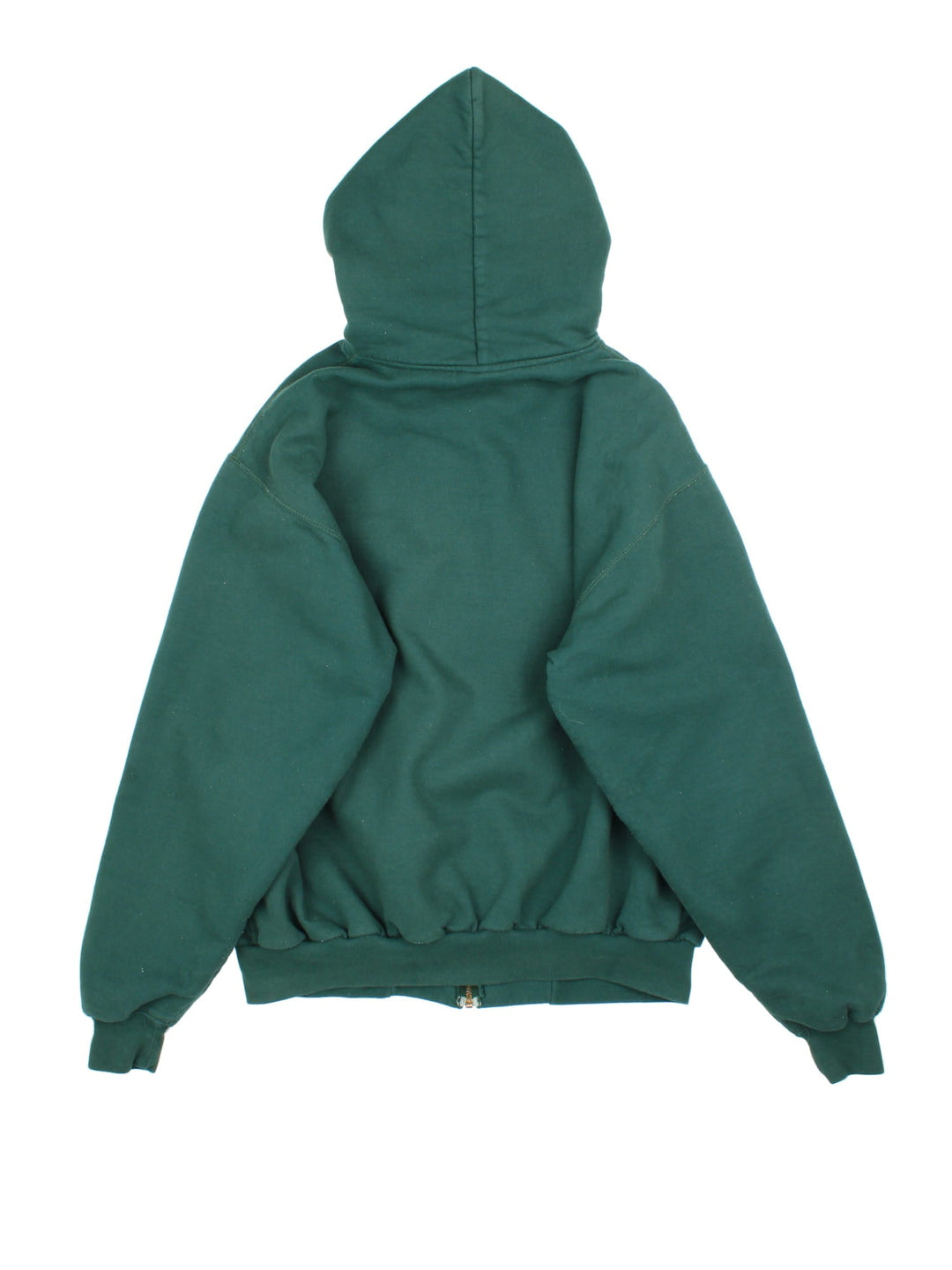 Carhartt Full Zip Hoodie in a green colourway, features drawsting hood and small logo on the pocket.