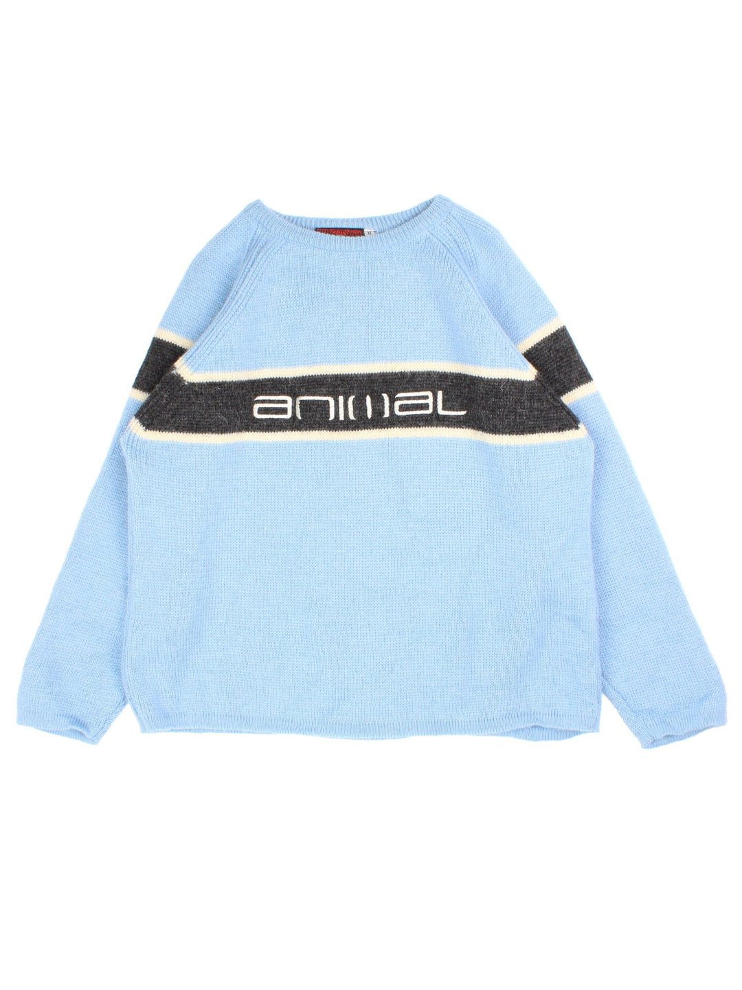 Animal Jumper in blue colourway, embroidered front branding and back patch.