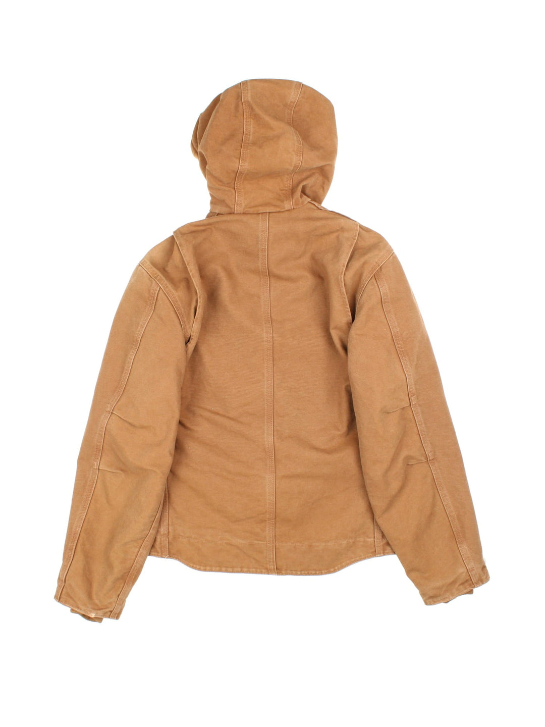 Vintage Carhartt Active Jacket in a brown colourway. Zips up and has multiple pockets, insulated with a sherpa lining, hooded, and has the logo embroidered on the front.