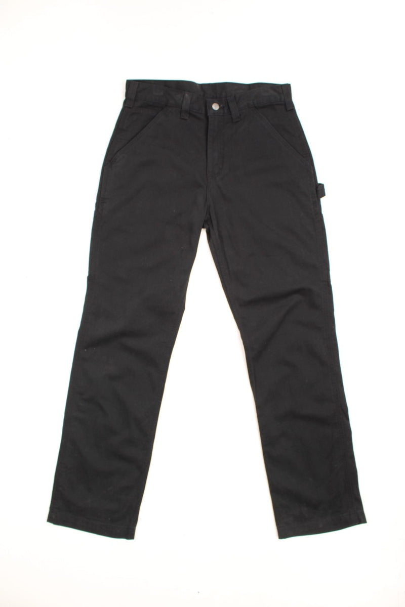 Carhartt Carpenter Trousers in a black colourway, has multiple pockets and the logo embroidered on the back.