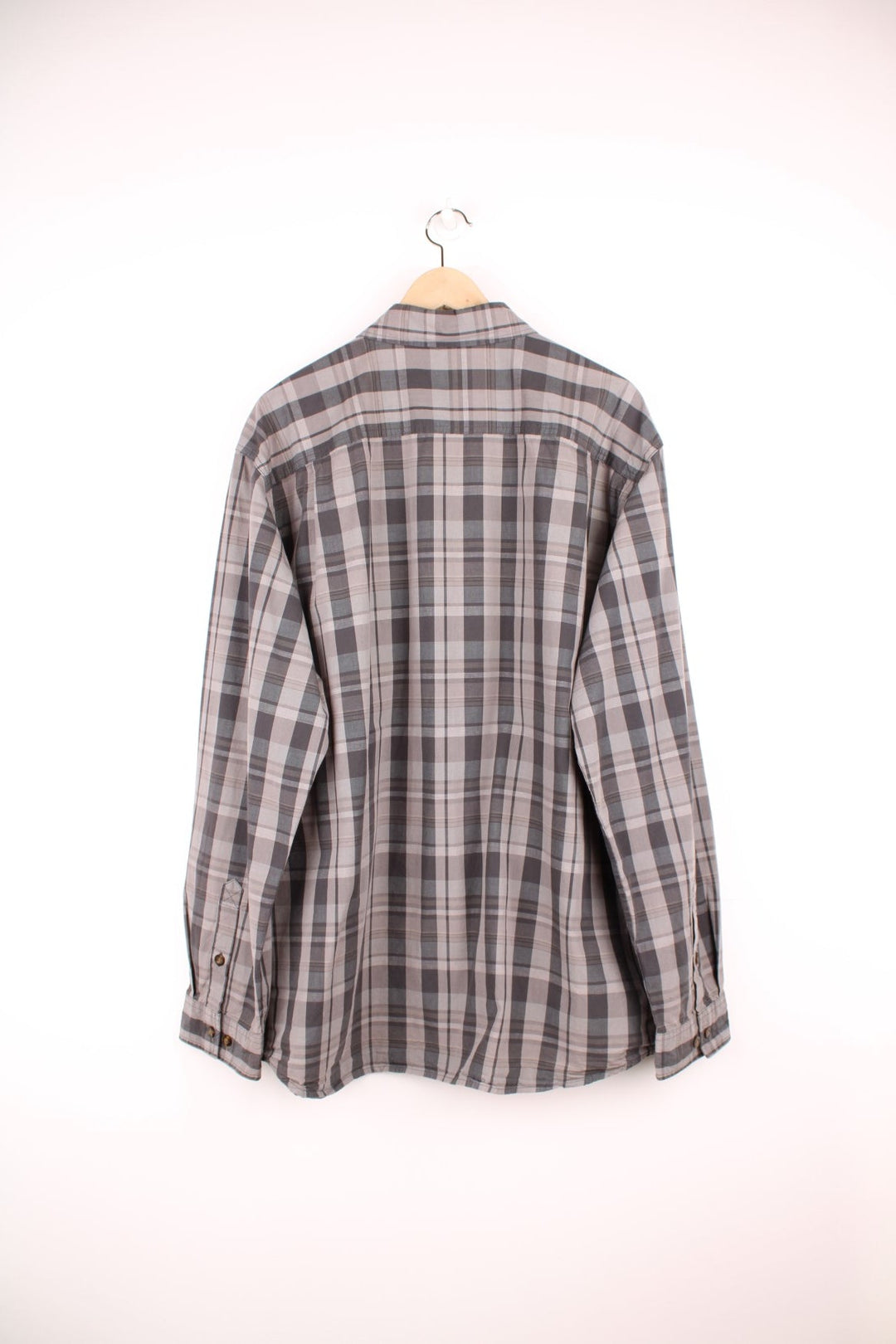 Carhartt grey and black checked shirt with chest pocket and embroidered logo.