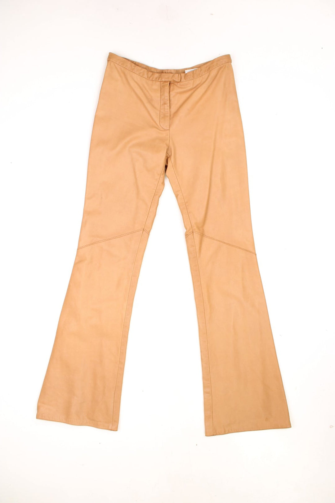 Vintage Next brown leather flares with zip fastening.