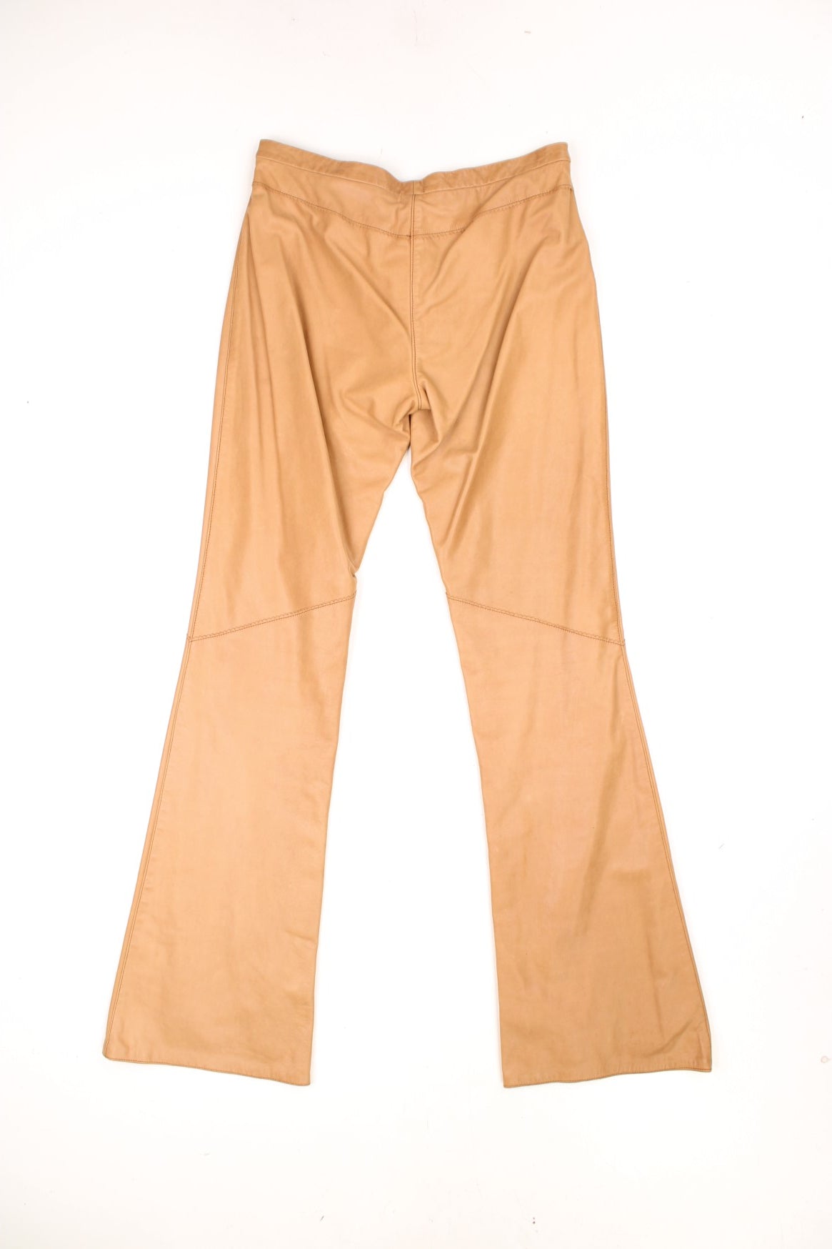 Vintage Next brown leather flares with zip fastening.