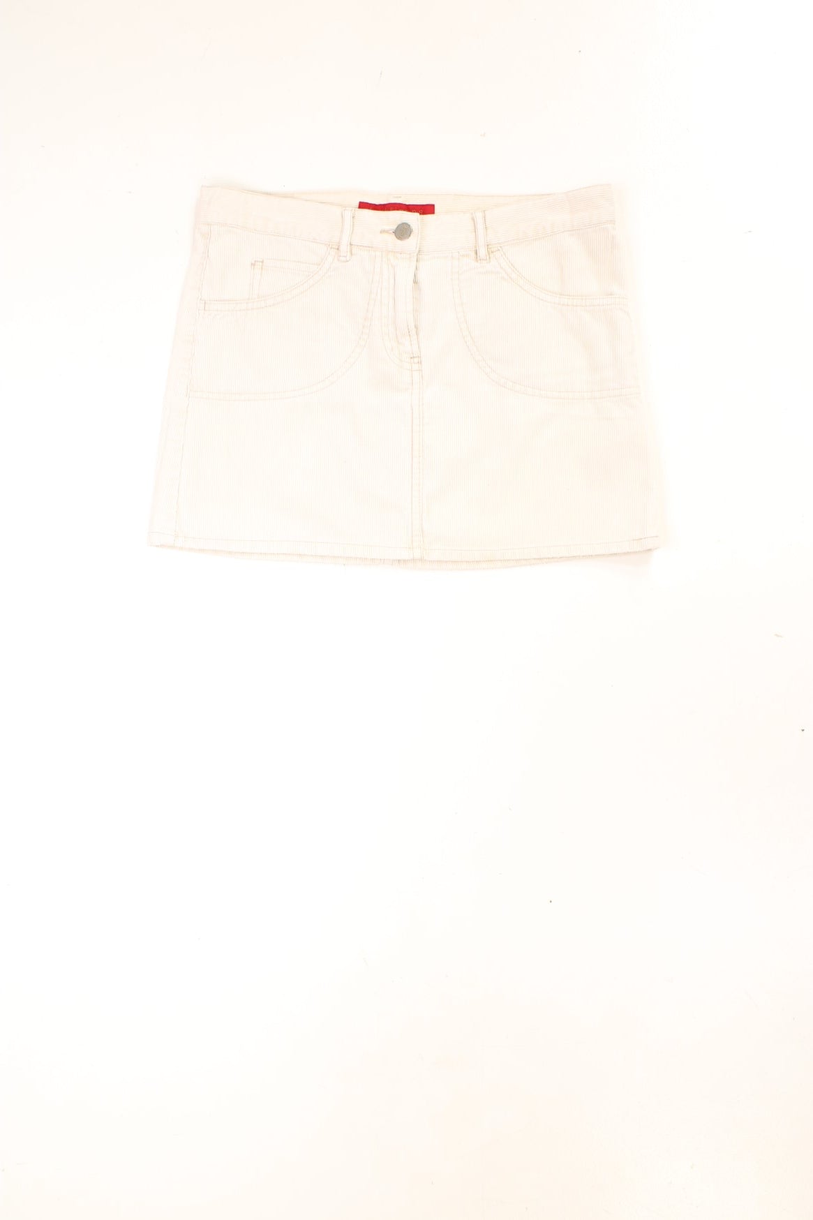 Vintage FCUK Jeans cord low rise mini skirt in off white.