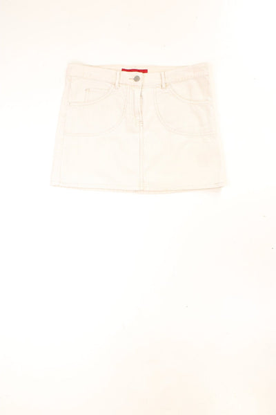 Vintage FCUK Jeans cord low rise mini skirt in off white.